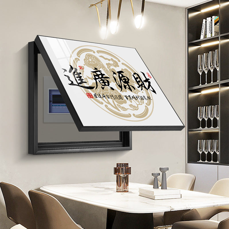 Meter box decorative painting free punching opening gift hotel barber shop wall electric switch box distribution box blocking hanging painting