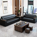 Office sofa business vip reception lounge office sofa genuine leather sofa office sofa coffee table set