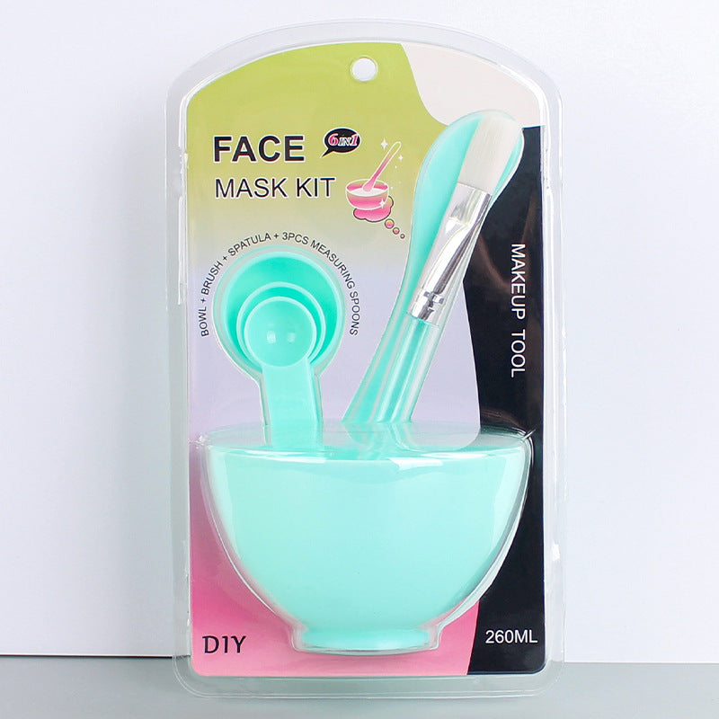 Zhiwei 6-piece suit bowl large beauty mask tool bowl stick brush spoon suit plastic mask bowl mask brush