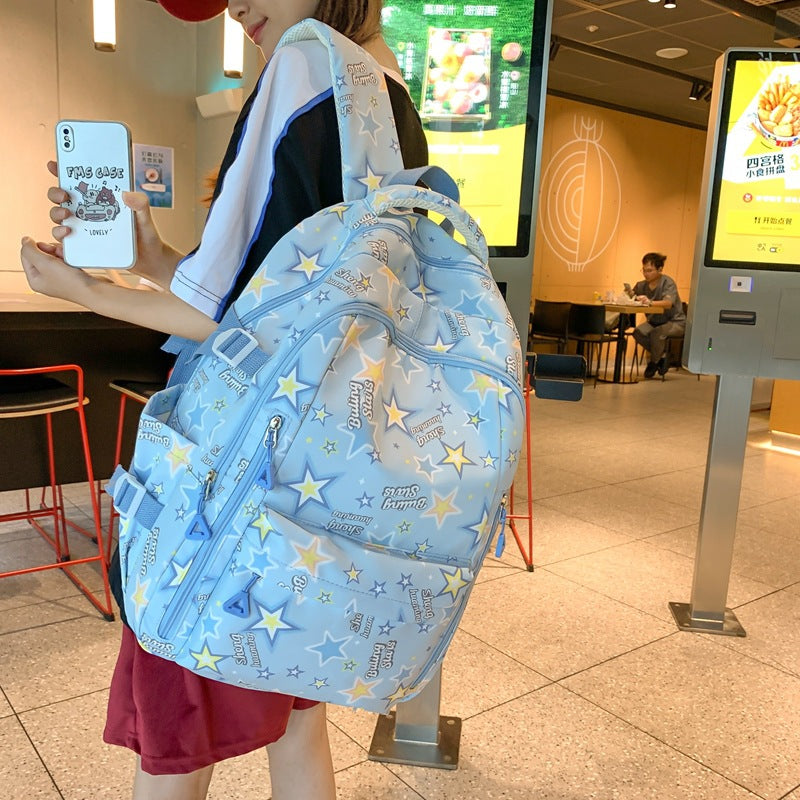 New schoolbag small fresh cute female ins Japanese cartoon graffiti junior high school high school students large capacity backpack