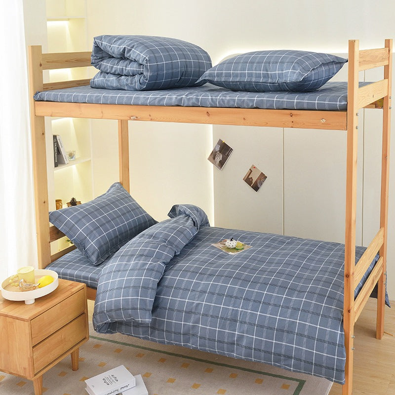 Student dormitory quilt cover three-piece bed sheet pure cotton single bed children's bed quilt cover simple four-season universal 3