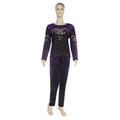 Amazon cross-border fashion casual set: beaded and rhinestone embellished african velvet long-sleeve t-shirt and slim-fit pants