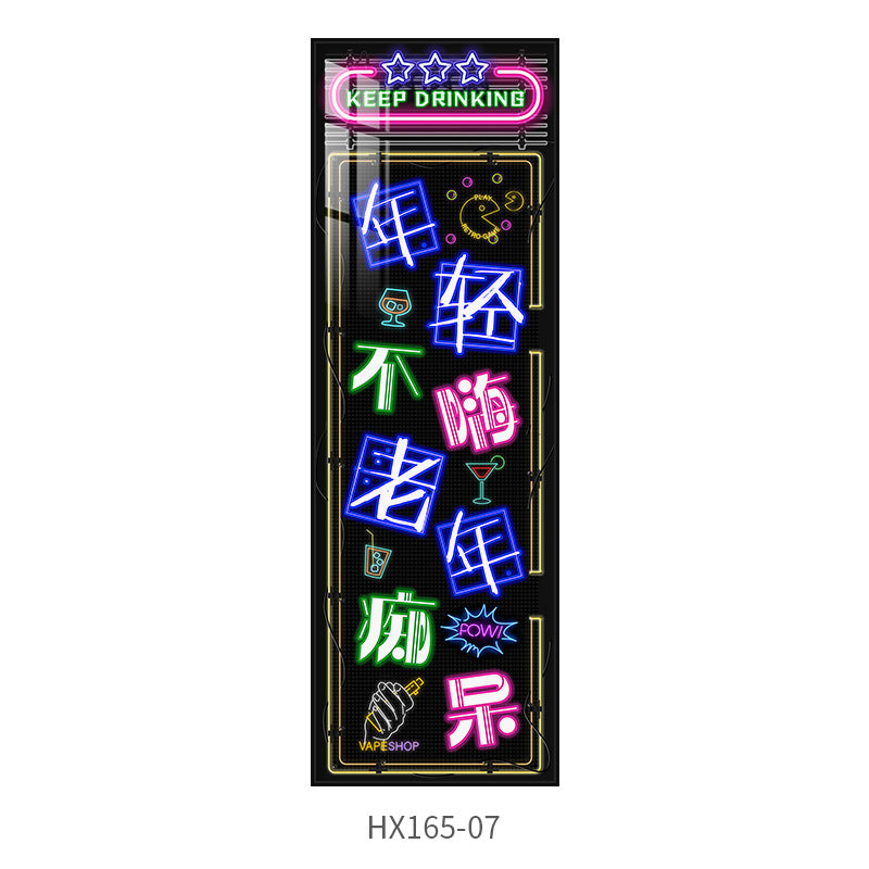 Neon lighting hanging pictures bar wall decoration clear bar led light luminous ktv barbecue hotel drinking box mural