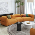 French cream wave bobo ball sofa small apartment living room designer popular curved corner teddy velvet sofa