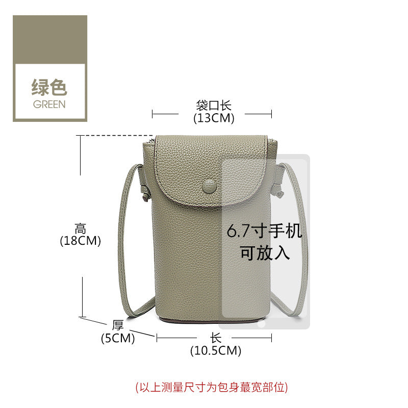 Casual leather large-capacity mobile phone bag women's 2025 new anti-theft cowhide shoulder bag versatile small messenger women's bag