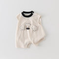 Summer lightweight newborn baby clothes sleeveless tank top romper cartoon crawling suit outerwear super cute puppy romper summer