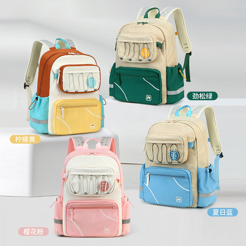 Rui brand spine protection reduces the burden of student schoolbags in large capacity, college students schoolbags go out to study, schoolbags, backpacks