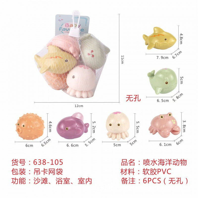 Cross-border  export soft glue water spray dinosaur unicorn marine animal children's bathroom pairing water toy