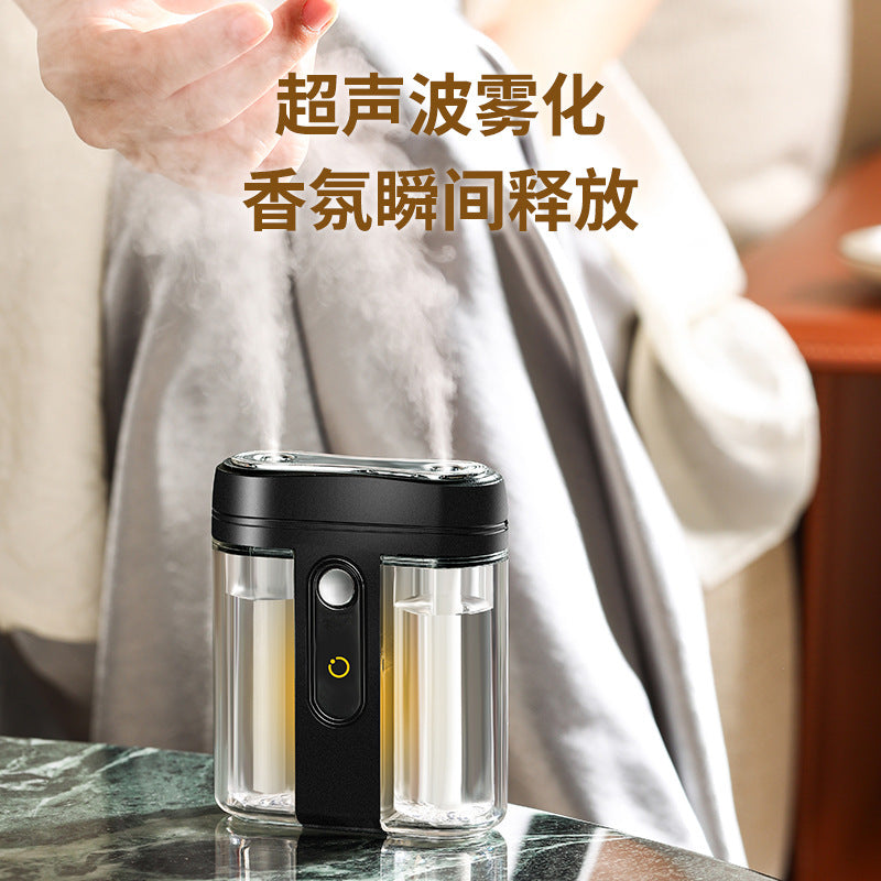 Smart aroma diffuser, automatic scent machine, dual-spray essential oil diffuser, rechargeable for home bedroom, hotel toilet odor eliminator, fragrance diffuser