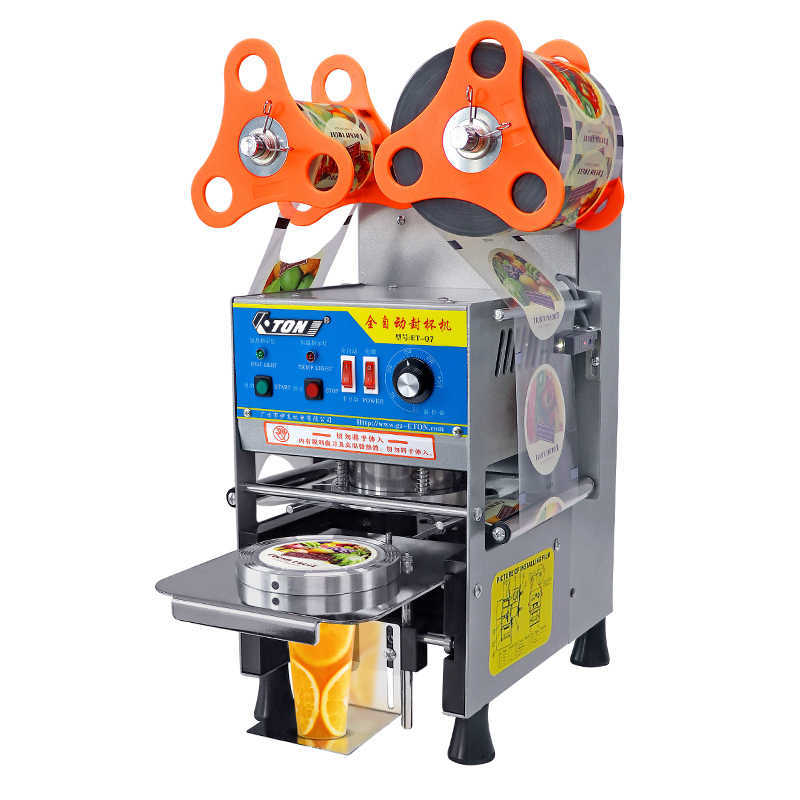 Yidong q7 fully automatic cup sealer - commercial grade for bubble tea shops, soy milk, and beverage paper & plastic cups - hot & cold drink sealing machine