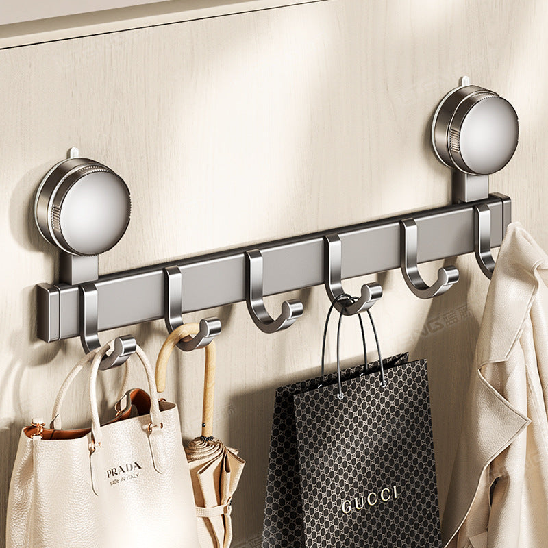 Strong vacuum suction cup, hook rack, no punching, strong load-bearing door, rear wall-mounted row hook, hanger storage