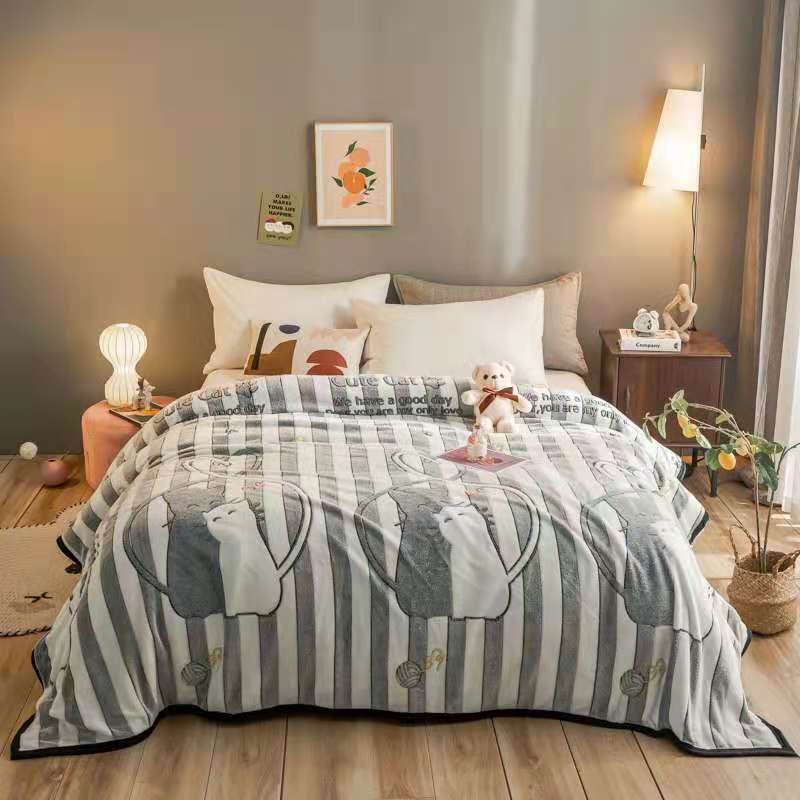 Snowflake fleece blanket Farai fleece sheet person double gift thickened coral fleece autumn and winter sleeping lunch break blanket wholesale