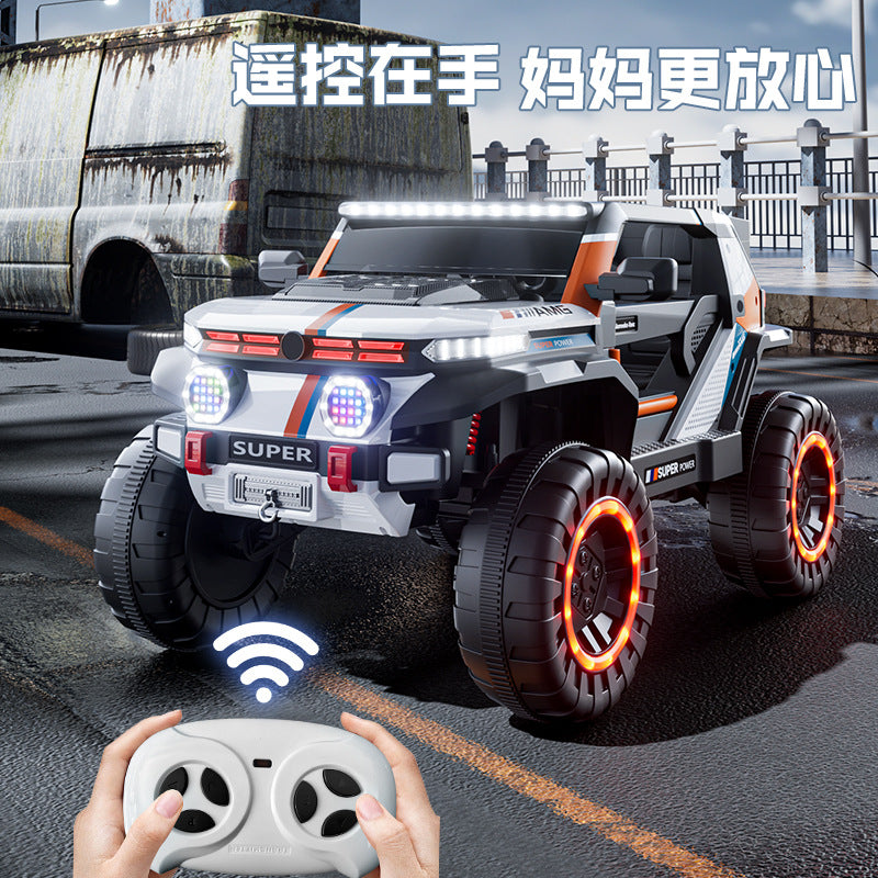 New children's oversized four-wheeled off-road vehicle 1-9 years old boys and girls can sit, remote control charging toy car