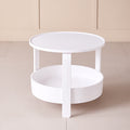Scandinaviancasual plastic double-layered small round table living room sofa side table for home creative coffee table corner table storage rack