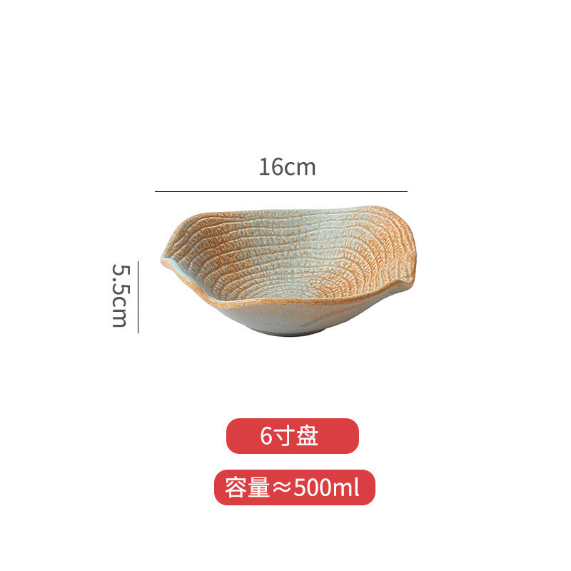 New creative ceramic plates - japanese retro round dinner plates, steak plates - wholesale for home and hotel tableware manufacturers