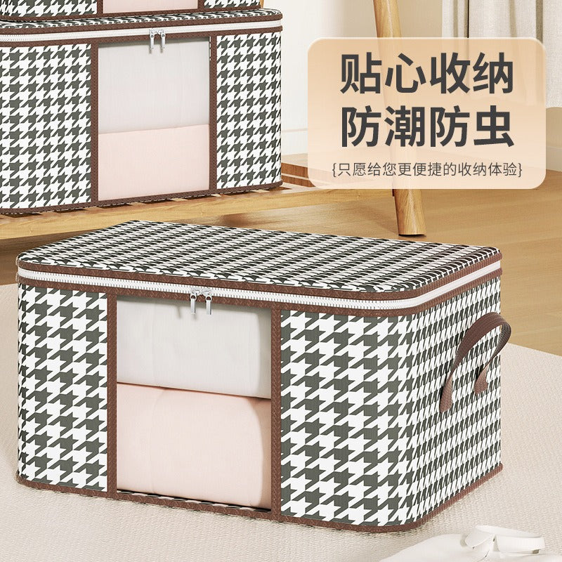 Qiandongge visual storage bag, large-capacity household dust-proof quilt bag, foldable moving wardrobe sorting storage box