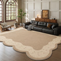 Vintage-inspired area rug for living room, new thickened retro irregular shaped bedroom sofa mat, waterproof, washable, and wipeable