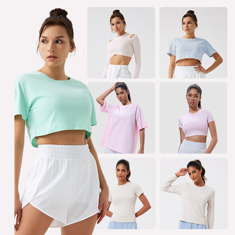 Organic cotton yoga outfit for women - quick-dry, breathable running sports cover-up top, tank top, fitness apparel - customizable, breathable, and quick-drying