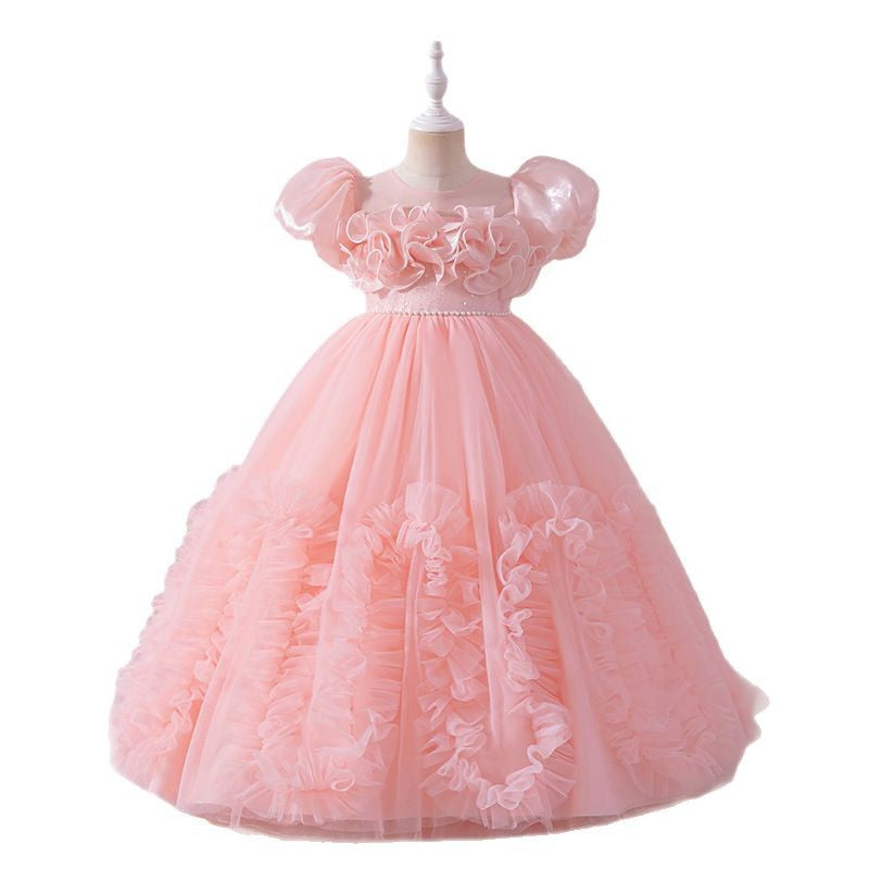Flower girl dress cross-border export kids wedding dress princess dress longchildren'sdress wholesale evening dress fashion