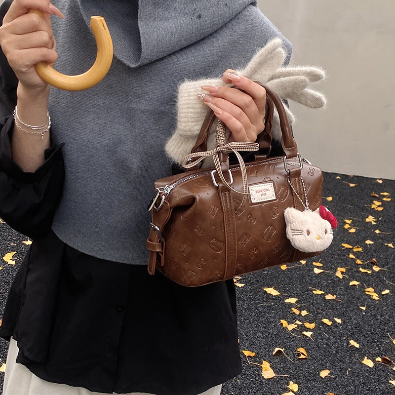 classy printing bag women's 2025 fall and winter new arrival super popular satchel bag accessible luxury niche style shoulder crossbody bag