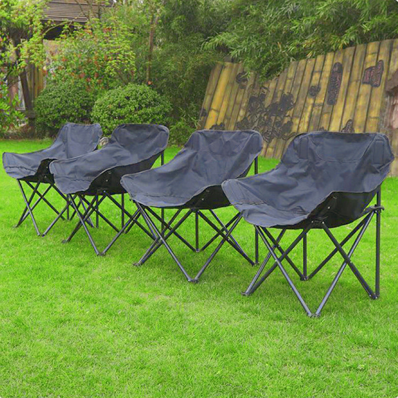 2025 Outside Folding Chair Camping Metal Modern Simple Fishing Stool Backrest Chair Portable Comfortable Moon Chair Wholesale
