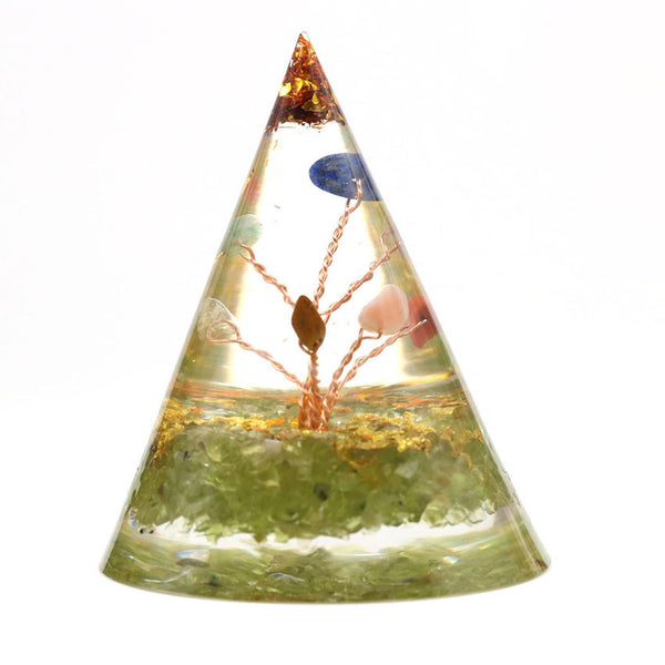 One piece of handmade epoxy resin, natural crystal copper wire, tree of life, conical ornament, large quantity discount.
