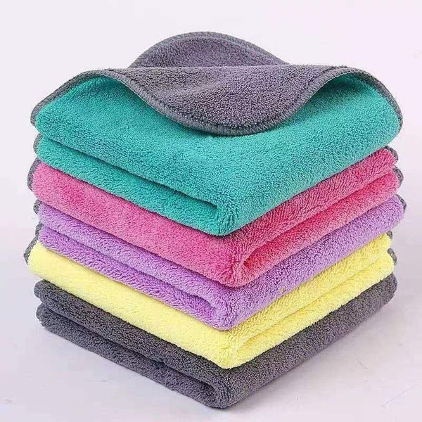Special rag for cleaning does not absorb water and does not shed hair. Double-sided thickened towel wipes the floor and cleans the kitchen. Double-layer household cleaning cloth