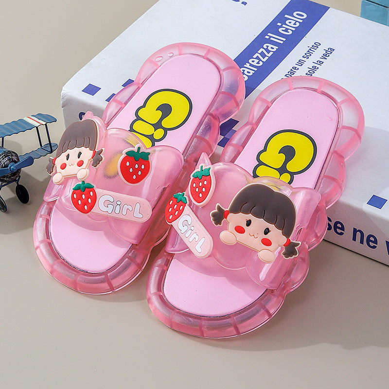 2023 new kids' slippers: summer light-up, trendy cartoon design for toddlers and children - cute indoor/outdoor home slides