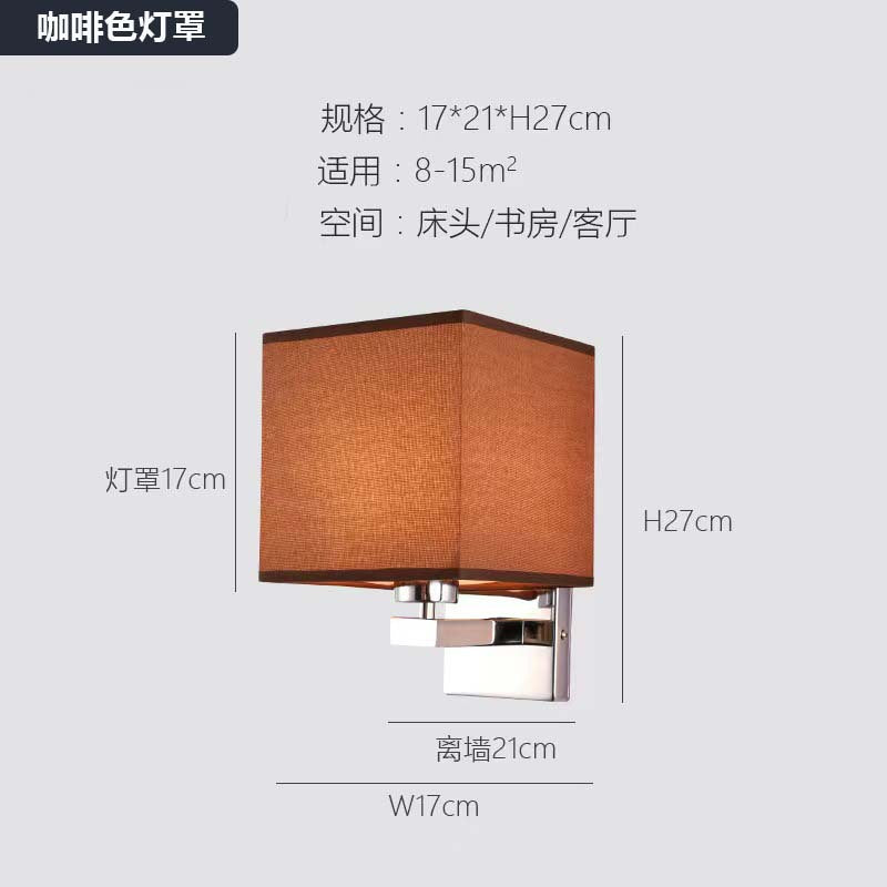 Hotel room aisle wall lamp - modern minimalist background wall bedroom bedside silver wall light - simple luxury style