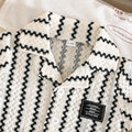 Vintage-inspired baby outfit set: textured striped top + shorts - casual two-piece set for little ones