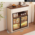 Medieval style sideboard changhong glass with lights for home restaurant tea storage cabinet cream style multifunctional water bar cabinet