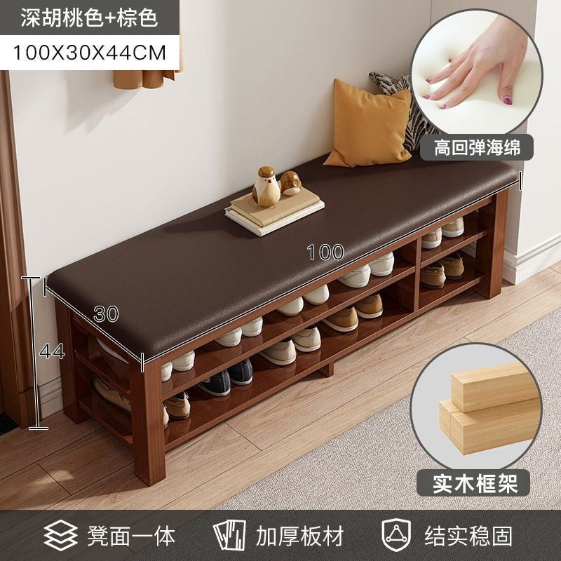 Solid wood leg shoe changing stool for home door can sit storage scandinaviancasual shoe stool small apartment entrance stool