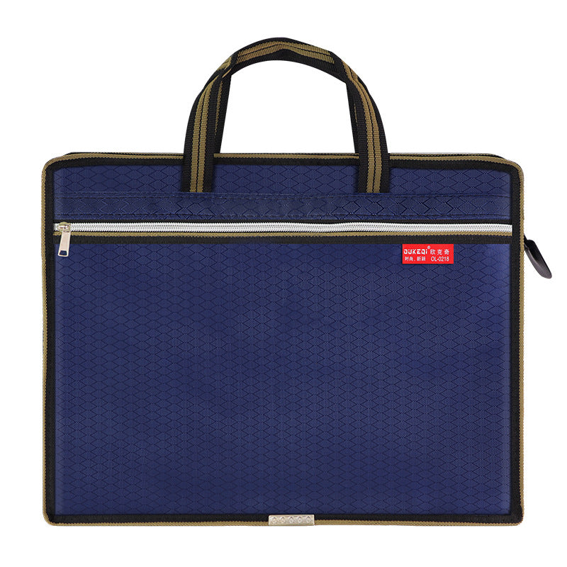 Portable document bag, office document bag, football pattern cloth conference bag, double-layer zipper bag, information bag, file bag printing