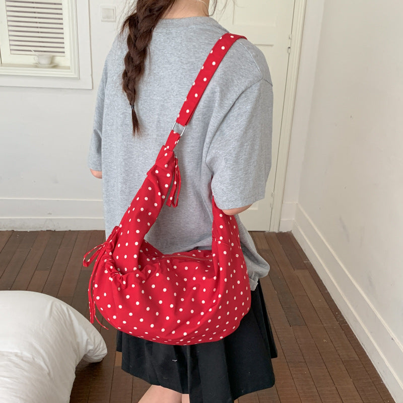 K-style 2026new arrivalcasualeasiest for match dumpling bag women's bag work clothing shoulder bag polka dotfashionsweet crossbody bag