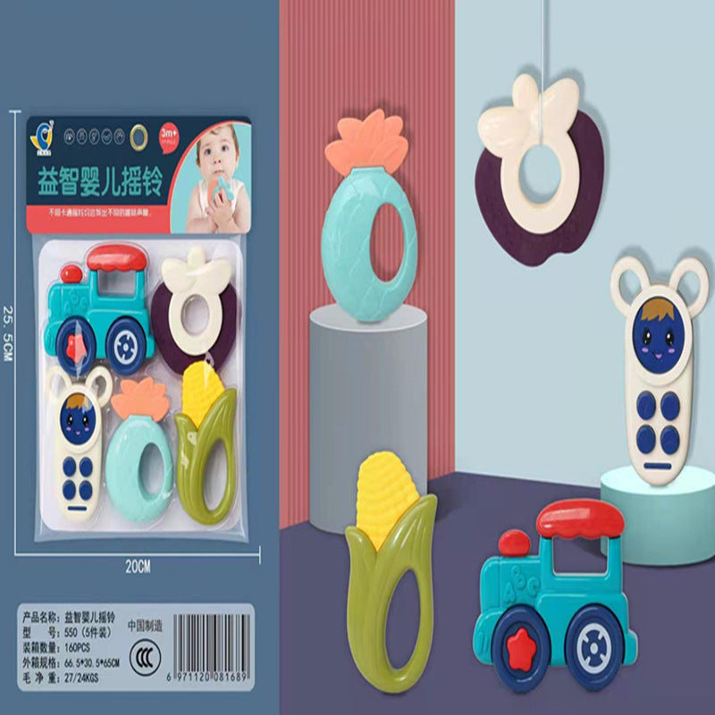 Cross-border Export South East Asia Baby Rattle Hand Rattle Bag Newborn Baby Toys Teeth Chewing Glue Rattle Gifts