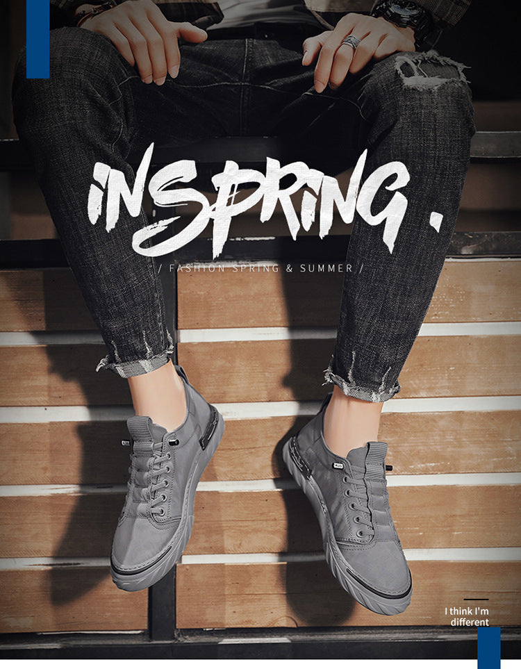 Old beijing cloth shoes for men, slip-on, anti-odor, spring ice silk, breathable thin canvas for driving, 2025 new arrival