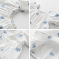 Girls' dress - new cross-border summer collection - white daisy print dress - toddler & little girl lantern sleeve cotton a-line dress