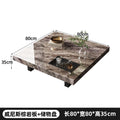 Italian minimalist light luxury high-end suspended rock slab square venetian brown marble living room home coffee table