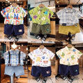 Boys' summer outfit set  new kids' summer style: trendy, edgy, and street-style short-sleeve and shorts two-piece set