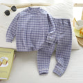 Kids german velvet home clothes suit boys and girls fall and winterheattechintimateschildren's bottom pajamas autumn clothes and long trousers