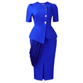 D613  foreign trade  new women's fashionable and elegant top and bodycon midi skirt two-piece african outfit