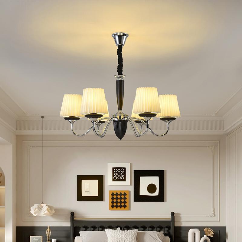 Dining room medieval country main light pleated simple creative living room chandelier retro wrought iron full spectrum light luxury bedroom light