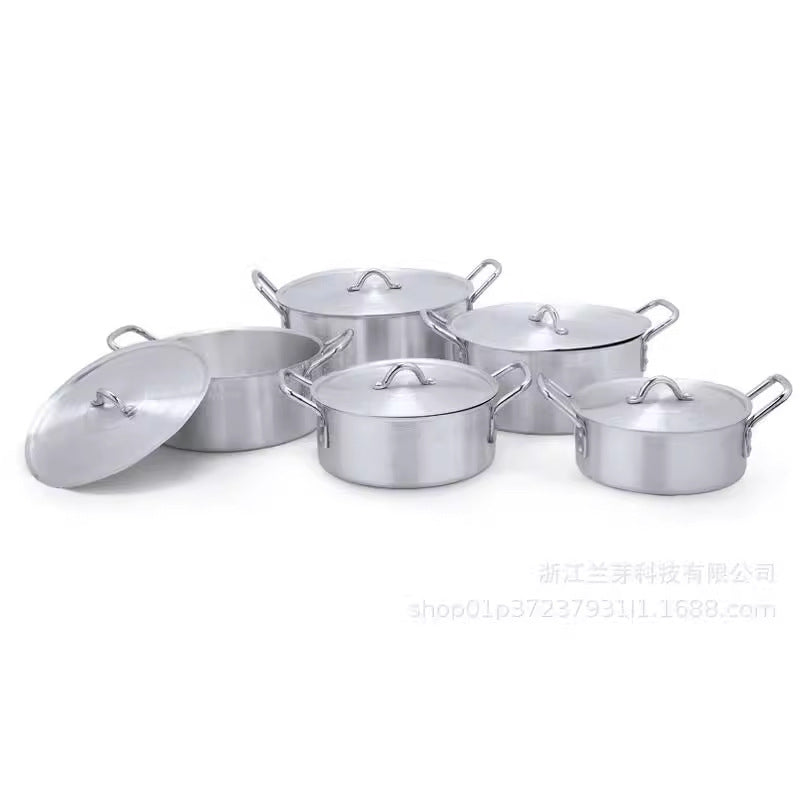 Oem customization, natural color, standard sanding pot, 14-26cm aluminum pot with uncoated aluminum lid, household cookware set