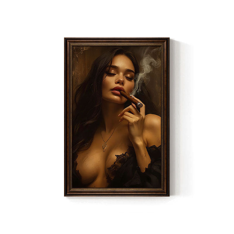Cigar bar hanging painting American retro beautiful woman bar KTV box wall decoration painting industrial style tobacco and alcohol shop mural