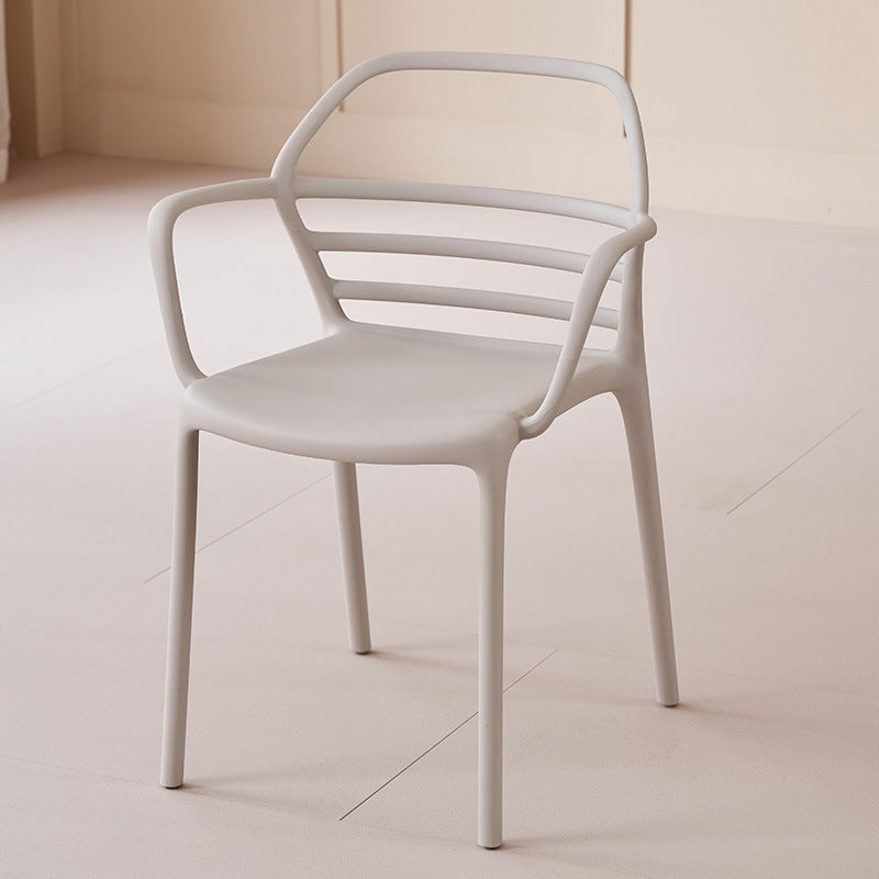 Modern casualthickened plastic cut out dining chair outdoor milk tea shop backrest armrest negotiation chair stackable stool