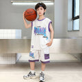 Boys'  summer new sleeveless tank top and waffle knit shorts set - trendy two-piece casual outfit for mid-to-large children