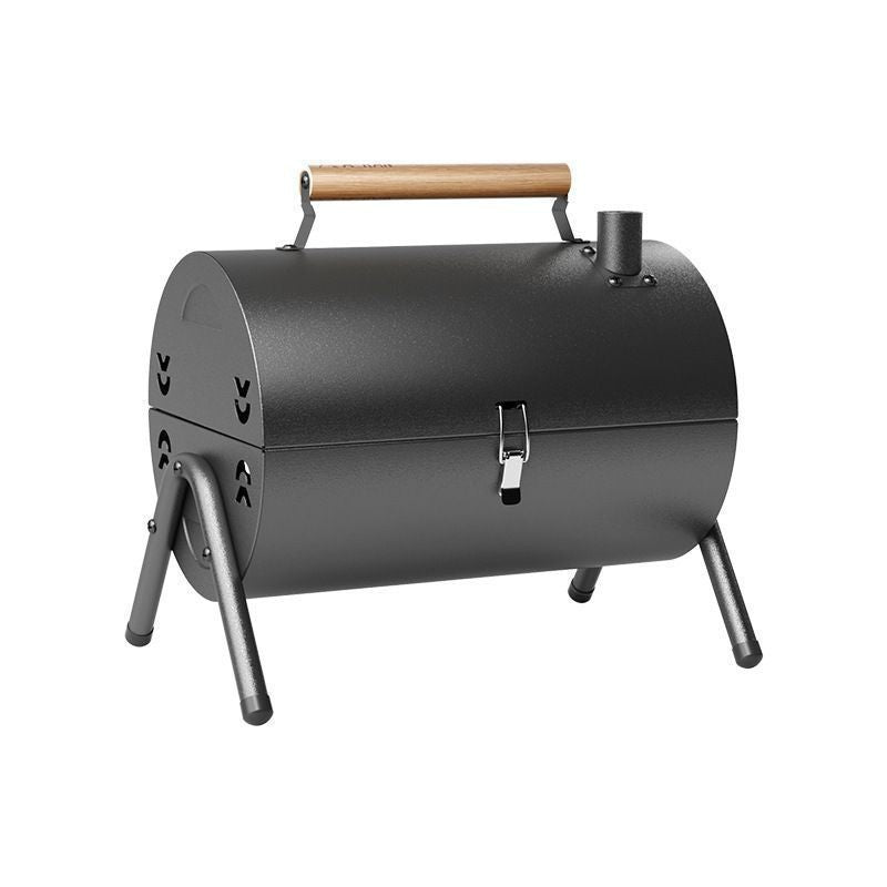 Small portable outdoor bbq grill with collapsible chimney, charcoal camping bbq grill for outdoor cooking and barbecuing