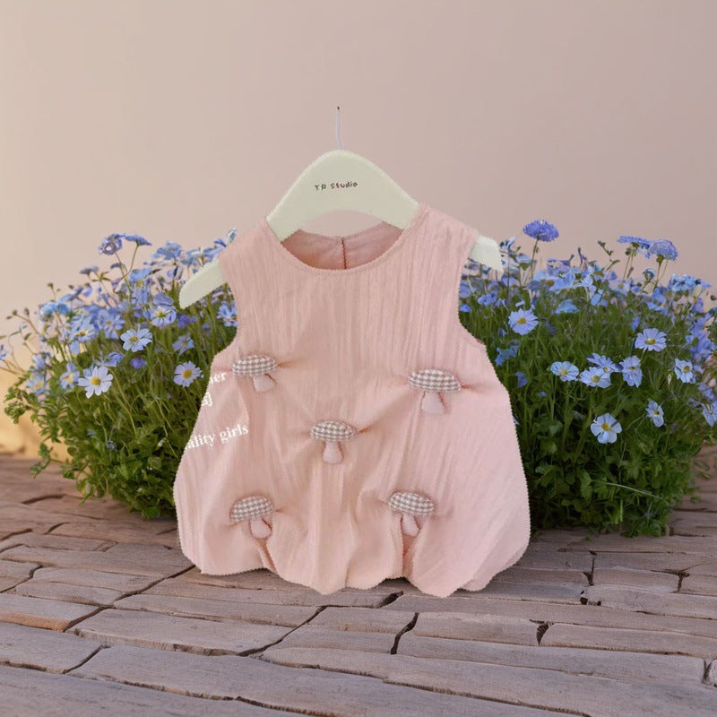 Girls' dresses:  summer korean style pink tank dress, trendy and chic sleeveless dress for toddlers and young children