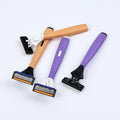 Factory custom women's razor with replaceable heads, stainless steel blades, manual shaver, new model