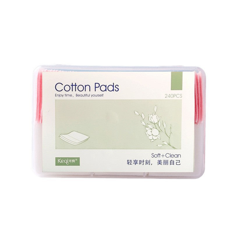 Keqi disposable makeup cotton pads, dual-action cotton pads, 120 count, thick dual-action makeup remover pads for face